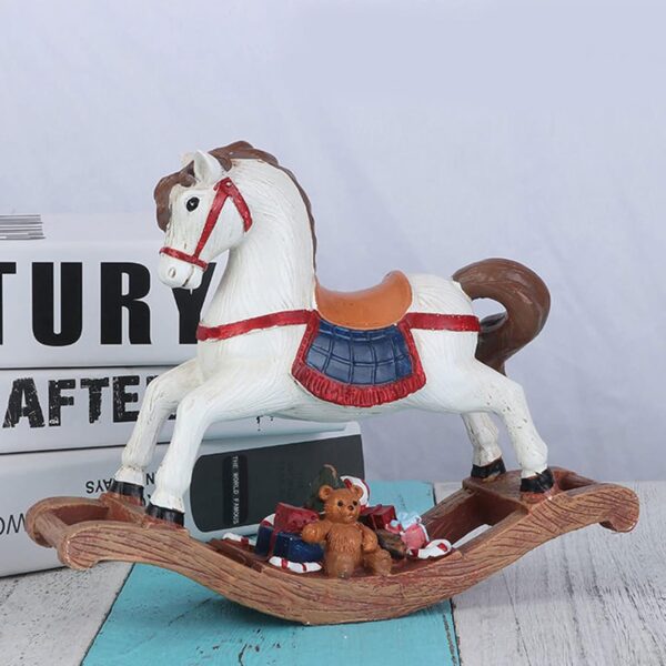 Christmas Rocking Horse Resin Ornament - Image 3