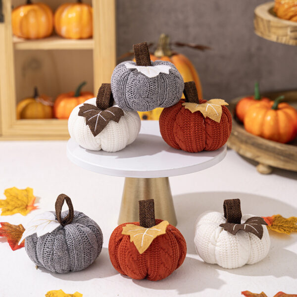 Knitted Mini Pumpkin Ornament - Image 2