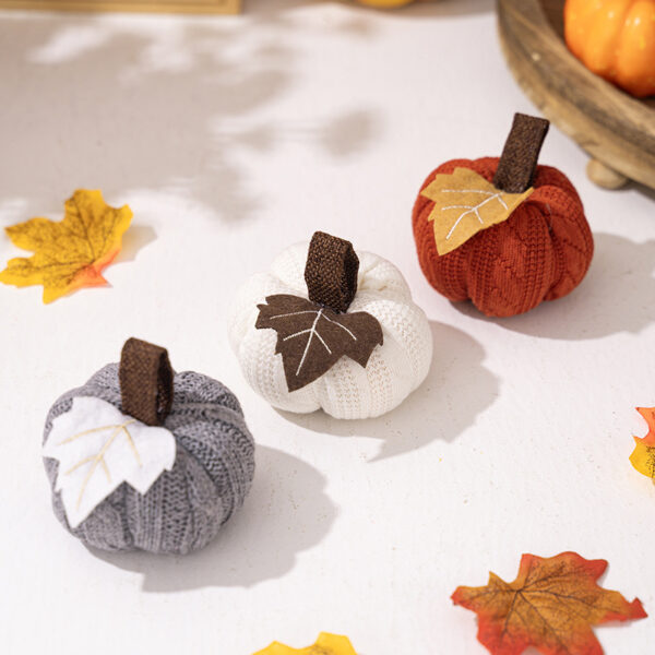 Knitted Mini Pumpkin Ornament - Image 5