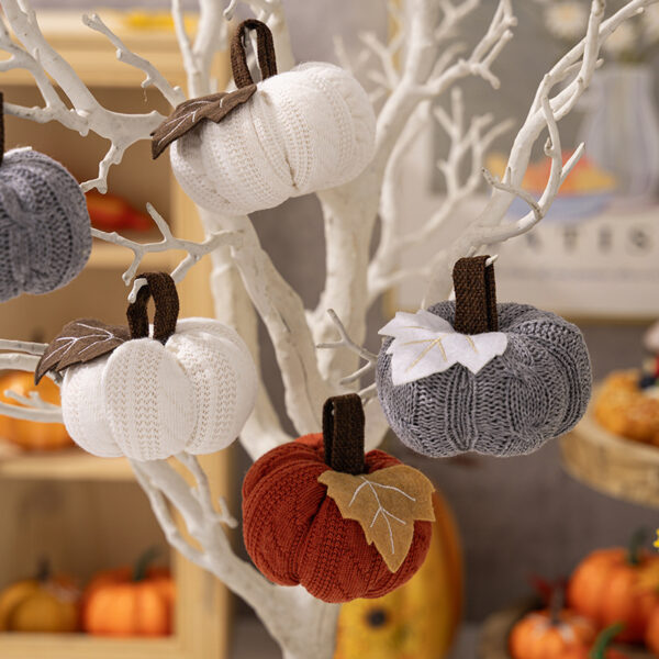 Knitted Mini Pumpkin Ornament - Image 4