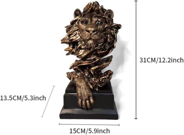 Lion Head Resin Sculpture Figurine - Image 6