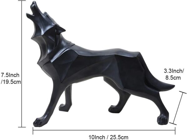 Geometric Resin Wolf Figurine - Image 8