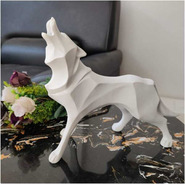 Geometric Resin Wolf Figurine - Image 5