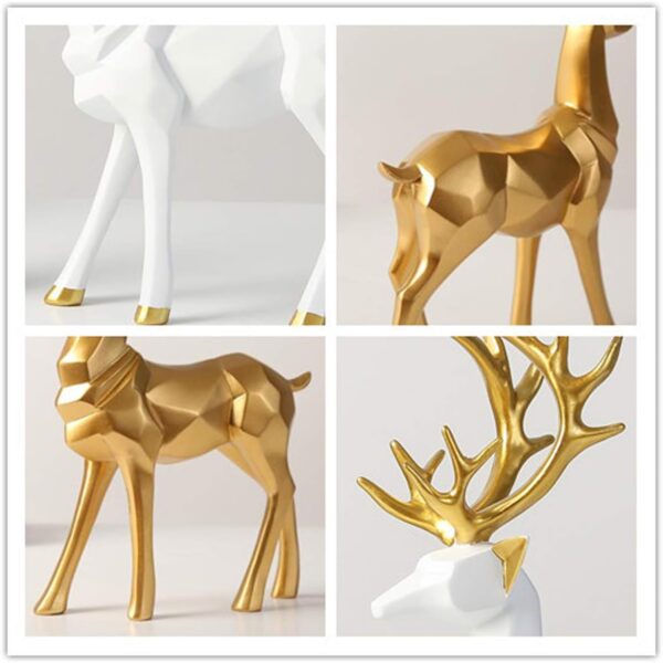 Geometric Deer Couple Resin Figurine - Image 7