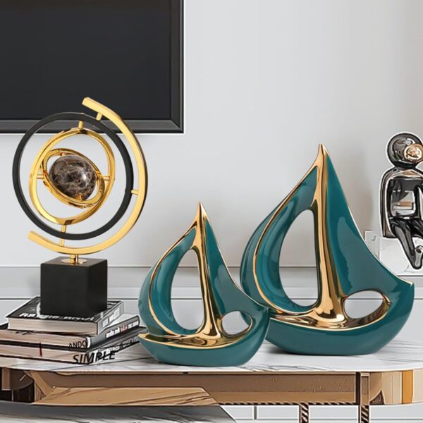 Smooth Sailing Ship Wine Cabinet Decor Figurine - Image 3