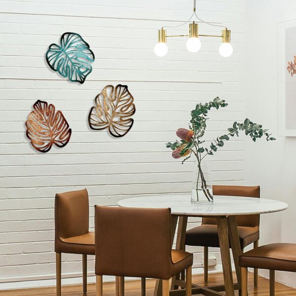Wooden Palm Leaf Hanging Wall Sculpture - Image 4