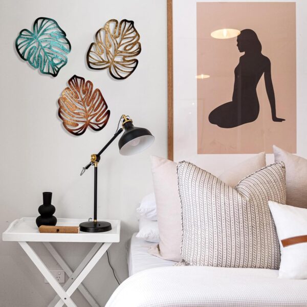 Wooden Palm Leaf Hanging Wall Sculpture - Image 6
