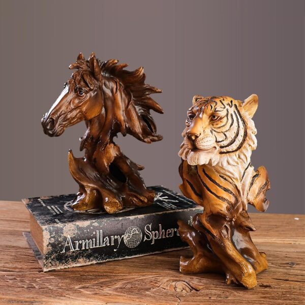 Creative Lifelike Animal Head Resin Figurine - Image 3