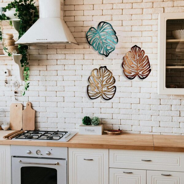 Wooden Palm Leaf Hanging Wall Sculpture - Image 7