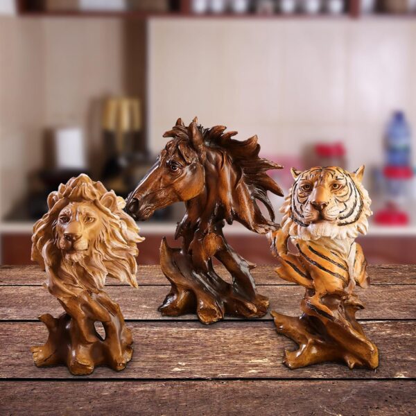Creative Lifelike Animal Head Resin Figurine - Image 2