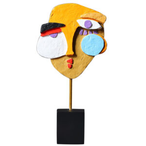 Abstract Twisted Colorful Face Sculpture
