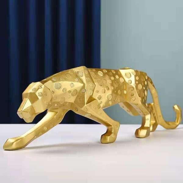 Geometric Leopard Resin Figurine - Image 3