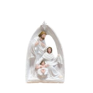 Resin nativity scene featuring Baby Jesus in a manger