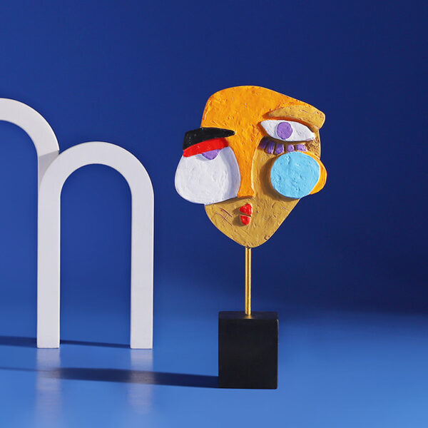 Abstract Twisted Colorful Face Sculpture - Image 2