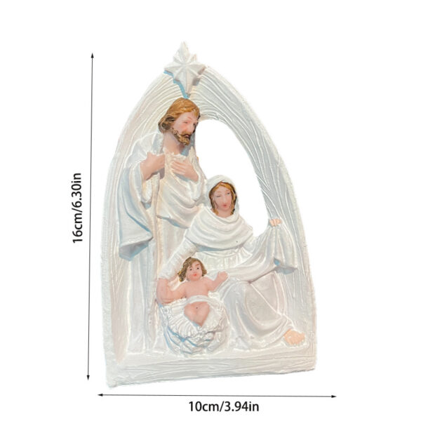 Resin nativity scene featuring Baby Jesus in a manger - Image 2