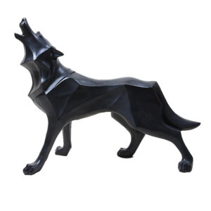 Geometric Resin Wolf Figurine