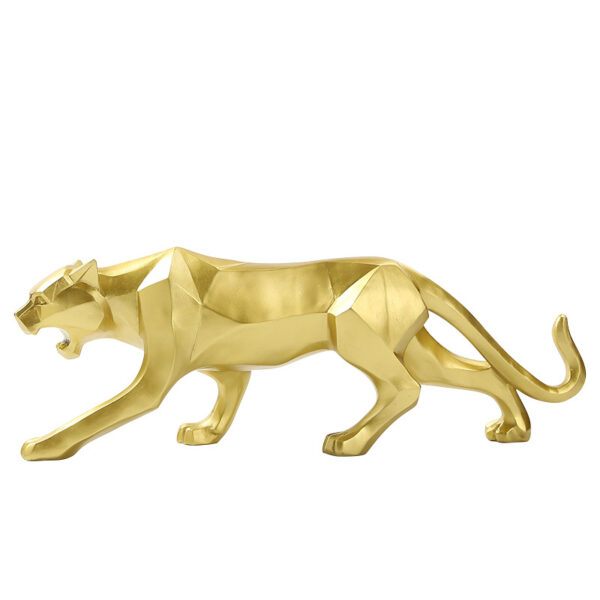 Geometric Leopard Resin Figurine