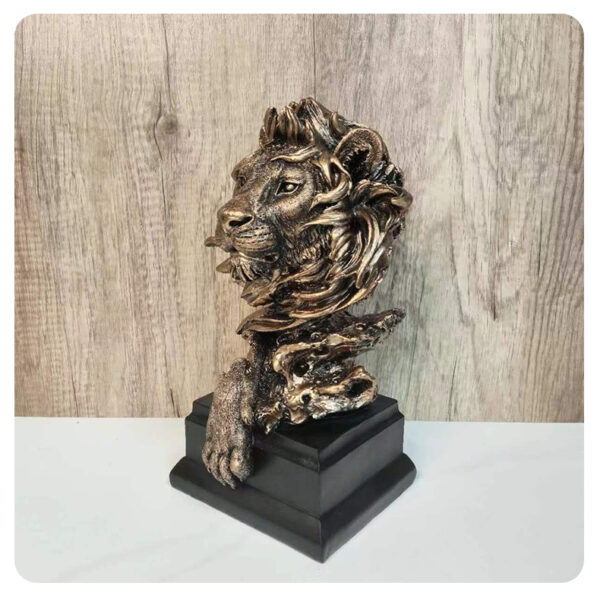Lion Head Resin Sculpture Figurine - Image 3