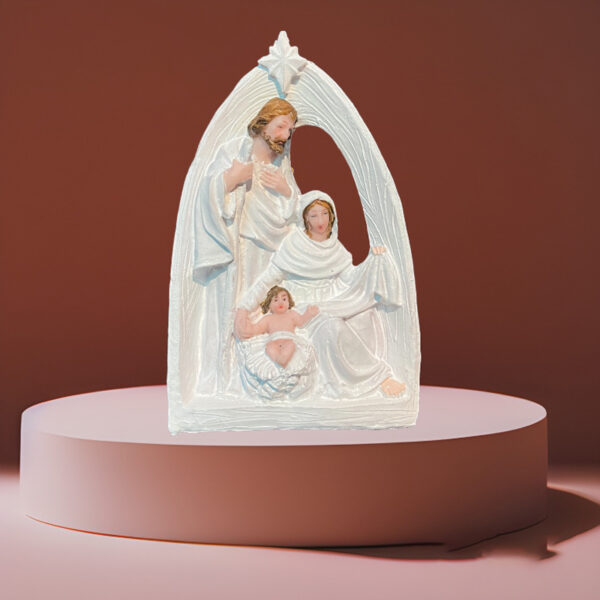 Resin nativity scene featuring Baby Jesus in a manger - Image 4