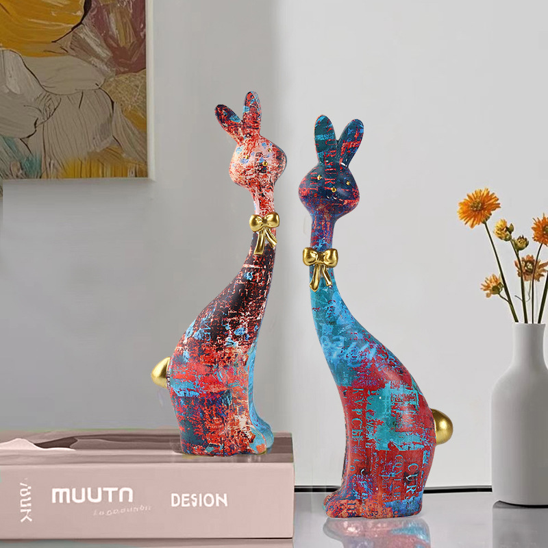 Creative Abstract Painted Rabbit - Image 2