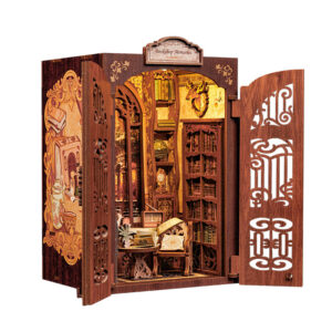 Owl Bookstore Book Nook DIY Wooden 3D Miniature Puzzle Kit