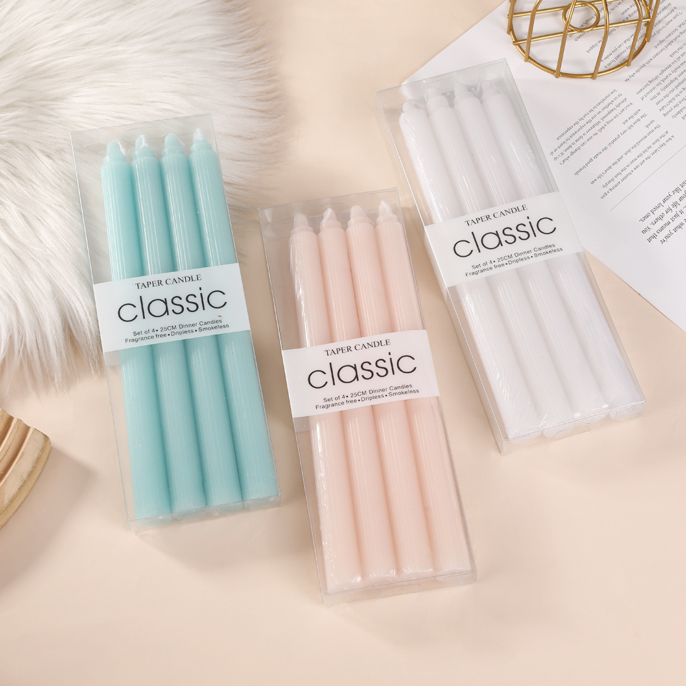 25cm Macaron Tapered Ribbed Candles – Colorful Creative Dinner Candles for Romantic Dining, Western Restaurants & Wedding Decor - Image 4