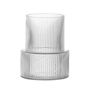 Large-Mouth Glass Vase for Fresh Flowers & Roses, Luxury Home Decoration